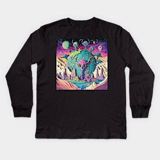 A Crazy Extraterrestrial World Kids Long Sleeve T-Shirt